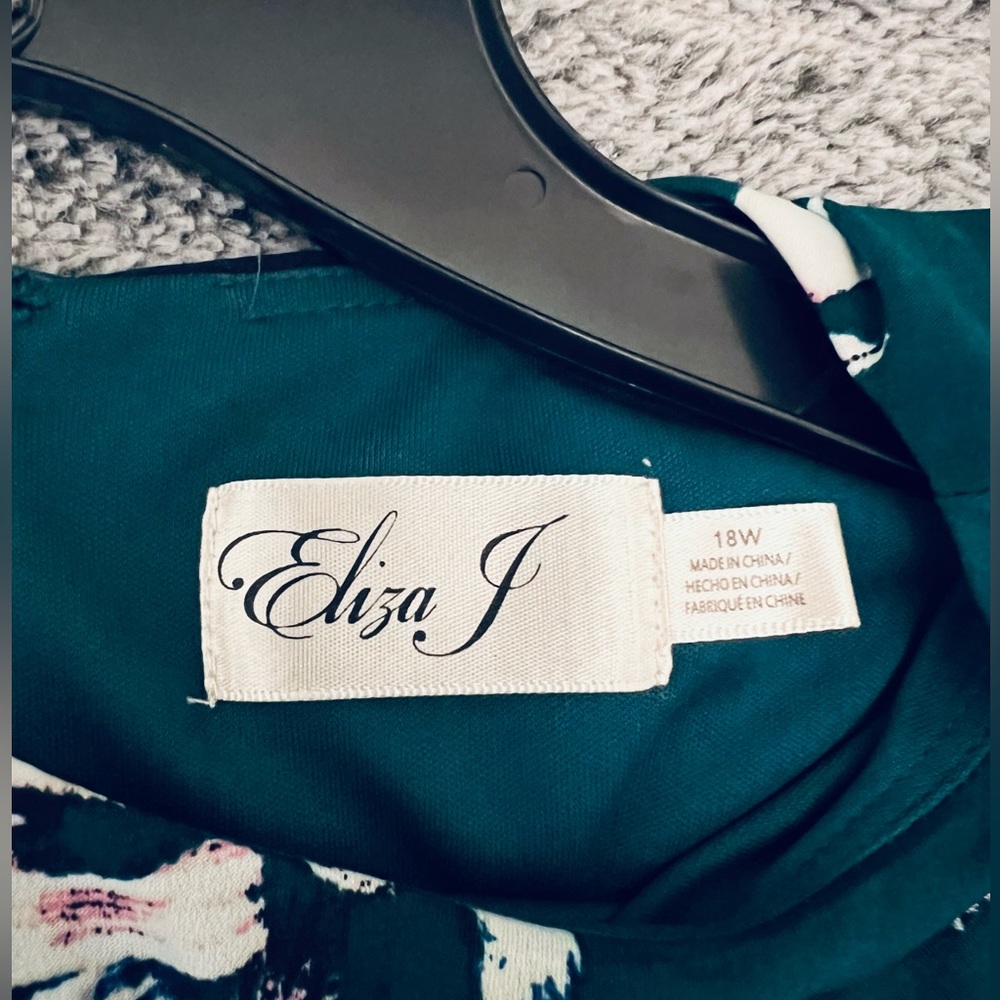 Eliza J Teal Green Floral Midi Dress - Picture 4 of 5